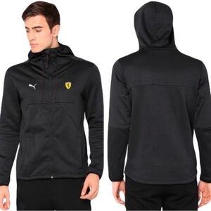 PUMA X SF SCUDERIA FERRARI RARE $150 Street Softshell Hooded Jacket‎ Black SZ XL
